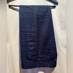 J Crew size 6 high-rise Peyton wide leg pant in stretch linen, navy, item #L2881